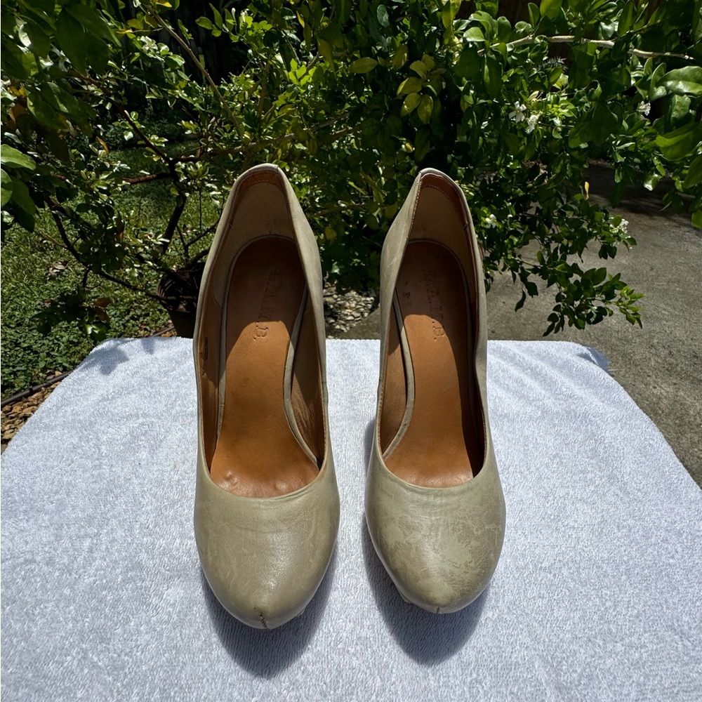 L.A.M.B leather heels